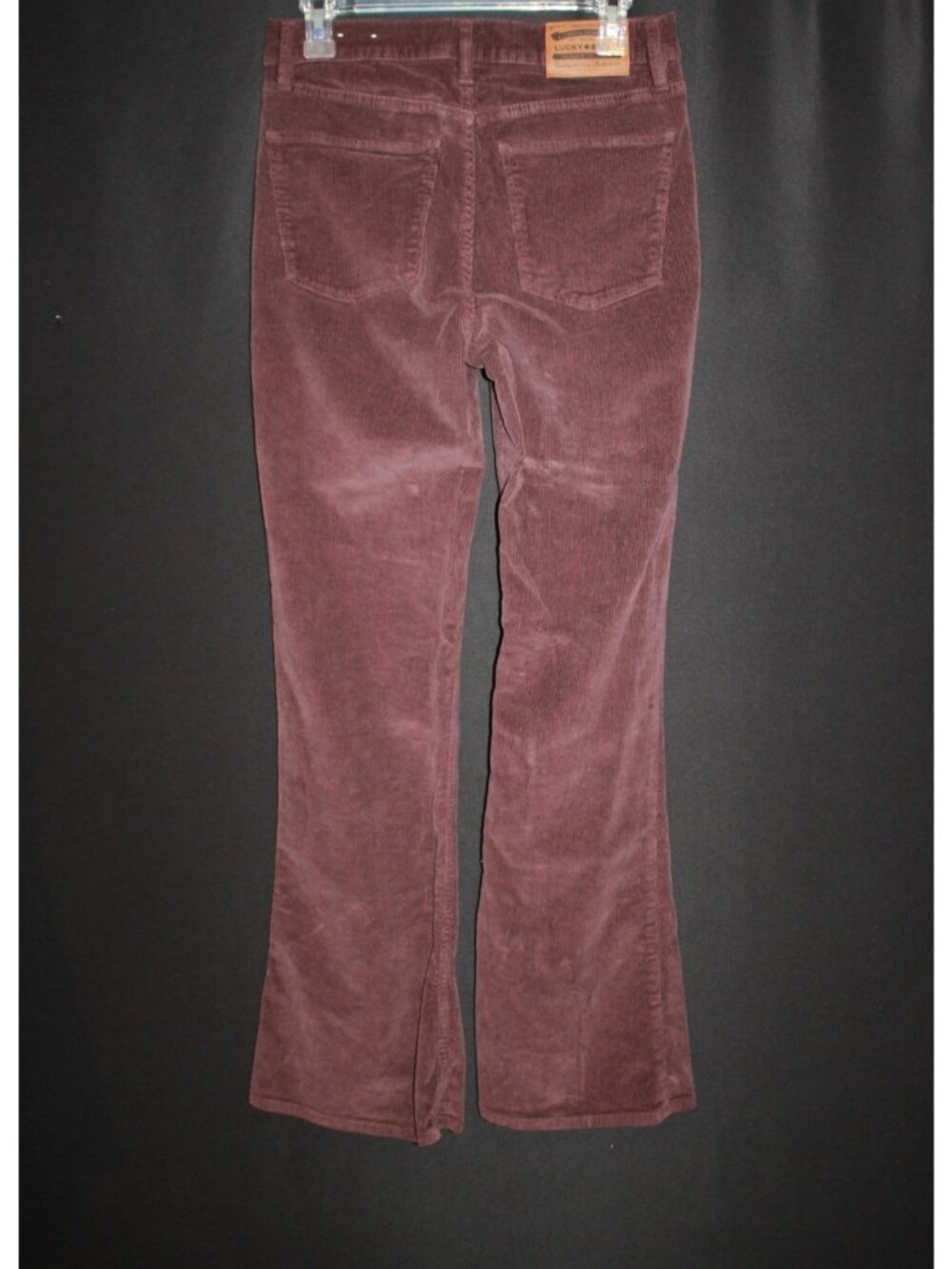 Lucky Brand Stevie High Rise Flare Corduroy Pants Women's 8/29R Eggplant Purple - Picture 2 of 2